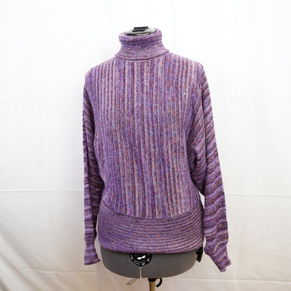 Babette Ballinger Purple Knit Tutleneck, size-L